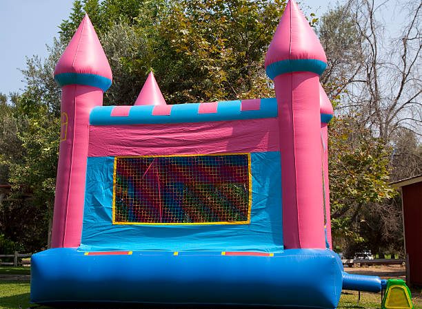 A fun bouncy castle ready for fun. A fun bouncy castle ready for fun.
